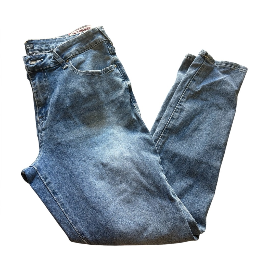 True Religion Blue Jeans with Tan Details - Picture 9 of 9